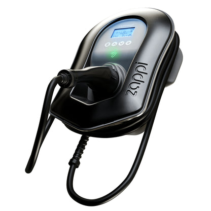 zappi Tethered EV Charger in Black - tilted right